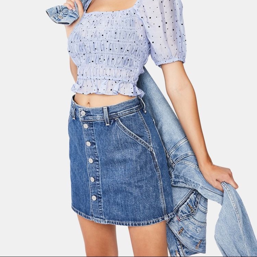 LUCKY BRAND BUTTON DOWN SKIRT